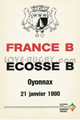 France B Scotland B 1990 memorabilia